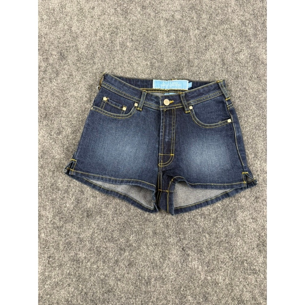 Azzure Denim Women Dark Sand Low Rise Mini Jean Shorts Size 28 NWT